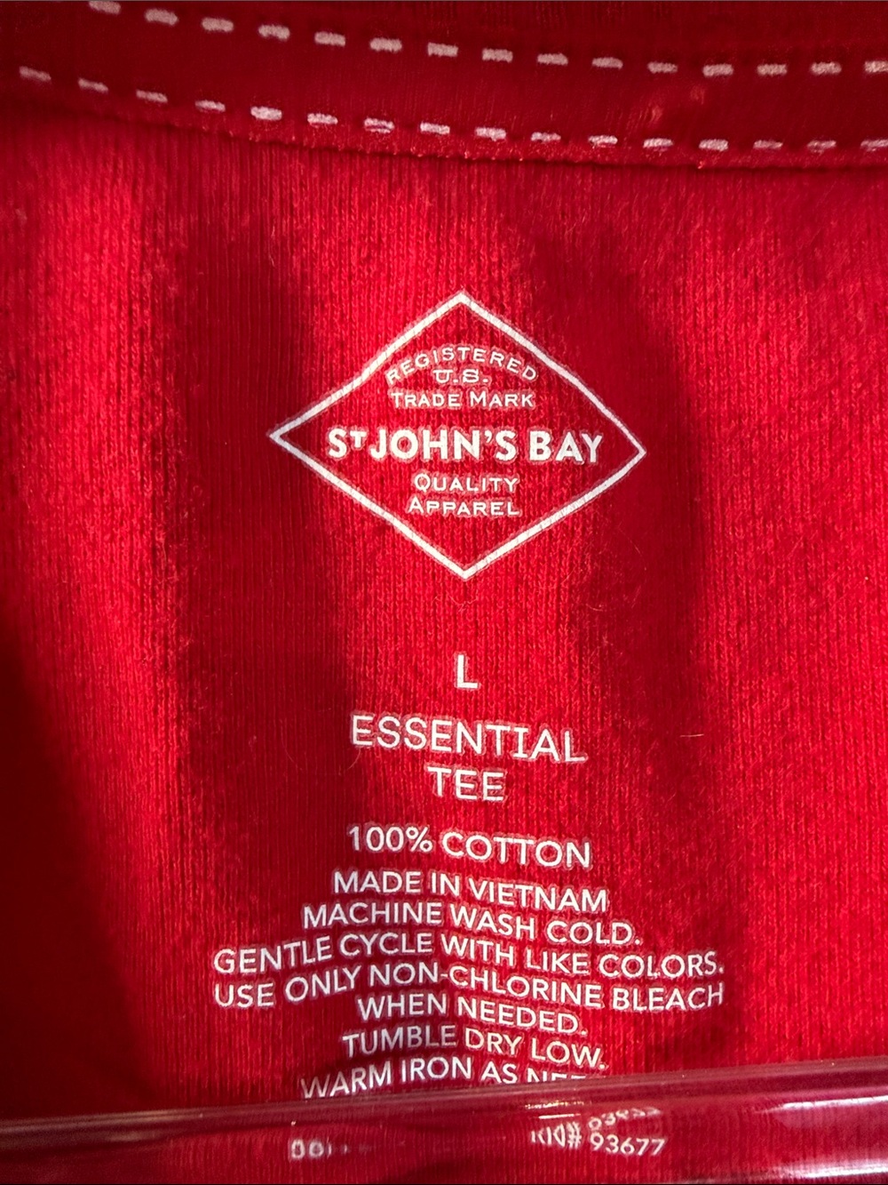 St. John's Bay Bright Red V-Neck Tee - Picture 2 of 6